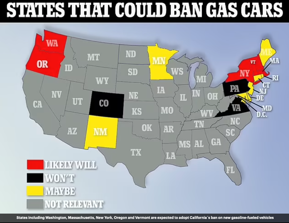 California's 2035 EV Mandate Being Debated In More Than A Dozen States ...