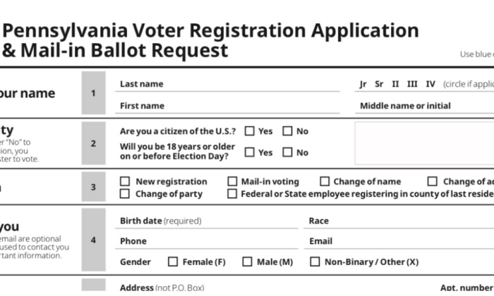 Pennsylvania Abruptly Changes Voter Registration Form, Combines With ...