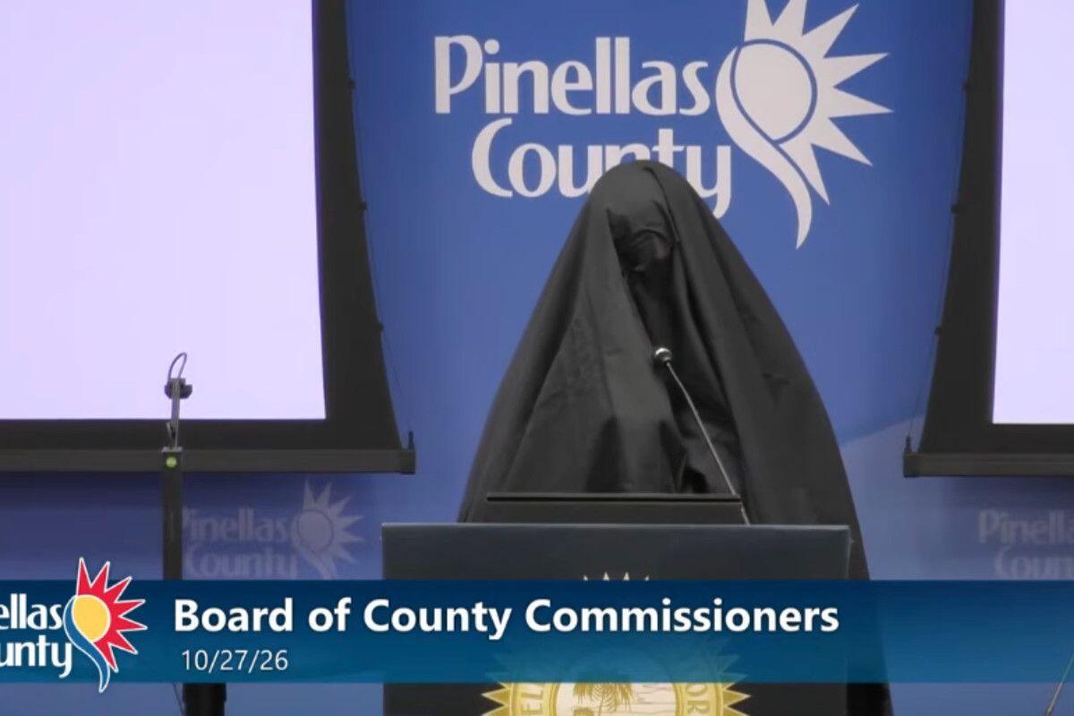 Chaos In Florida: Woman (?) In Full Burqa Blasts Islamic Call To Prayer At Pinellas County Meeting