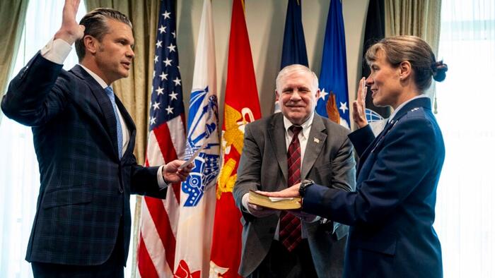 War Secretary Swears In General Forced To Retire After Refusing COVID-19 Vaccine